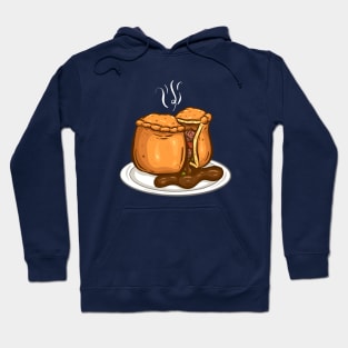 Meat Pie Cartoon Gravy on Plate Hoodie